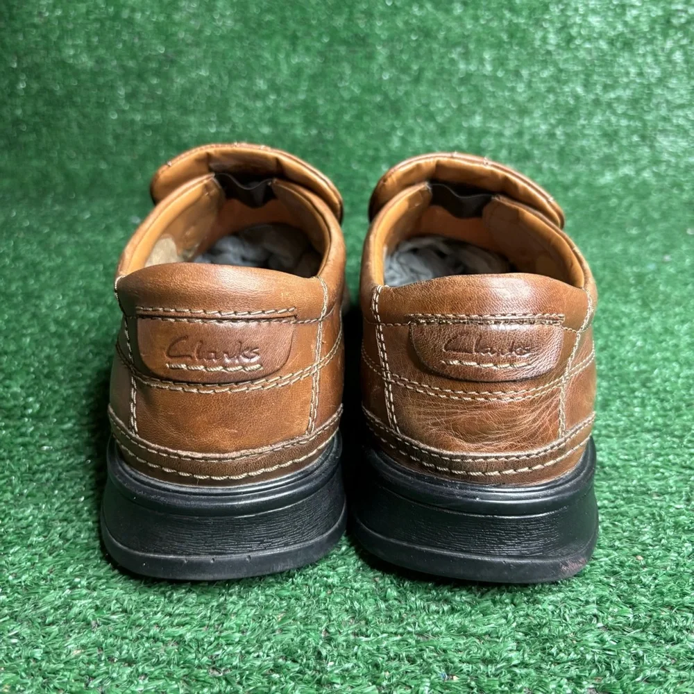 Clarks Ortholite‎ Brown Comfort Slip On Casual Loafers Shoes Size 11.5